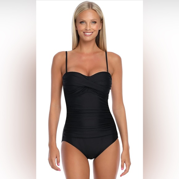 RELLECIGA Women's Strapless One Piece Swimsuit - Picture 3 of 5